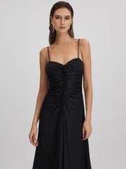 Halston Ruched Jersey Midi Dress - Image 3 of 6