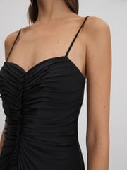 Halston Ruched Jersey Midi Dress - Image 4 of 6
