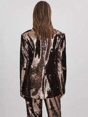 Halston Tailored Sequin Single Breasted Blazer - Image 5 of 7