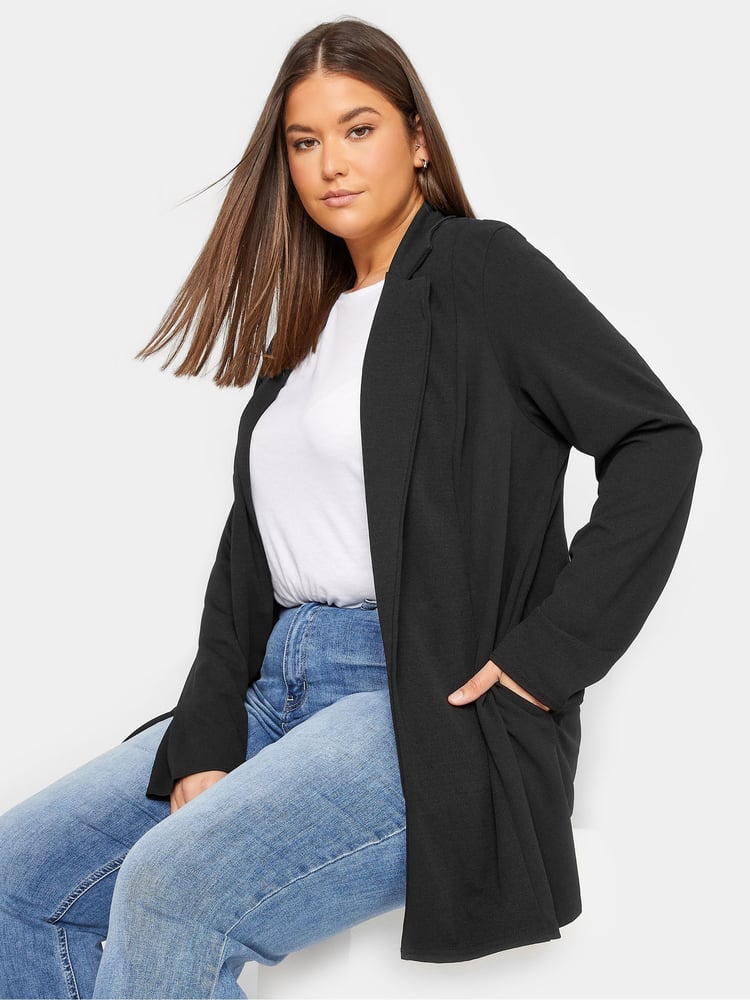 Long Tall Sally Black Scuba Crepe Blazer - Image 1 of 5