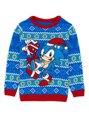 Sonic, Blau - Vanilla Underground Kinder Weihnachts-Pullover - Bild 1 von 6