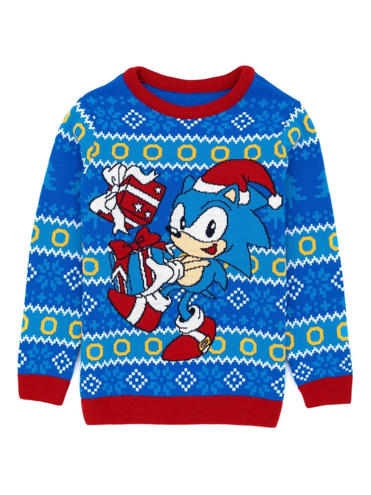 Sonic, Blau - Vanilla Underground Kinder Weihnachts-Pullover - Bild 1 von 6