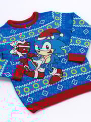 Sonic, Blau - Vanilla Underground Kinder Weihnachts-Pullover - Bild 3 von 6