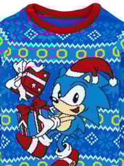 Sonic, Blau - Vanilla Underground Kinder Weihnachts-Pullover - Bild 4 von 6