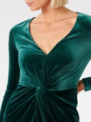 Forever New Green Sofia Velvet Twist Front Midi Dress - Image 4 of 4