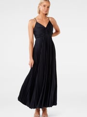 Forever New Black Geri Tie Black Pleated Dress - Image 1 of 1