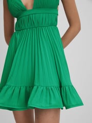 Amur Pleated Plunge Neck Mini Dress - Image 4 of 6