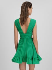 Amur Pleated Plunge Neck Mini Dress - Image 5 of 6