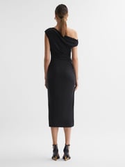 Reiss Charcoal Fern Bodycon Ruched Midi Dress - Image 4 of 4