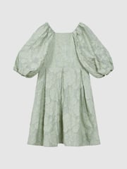Reiss Sage Thea 4-9 yrs Jacquard Puff Sleeve Dress - Image 2 of 6