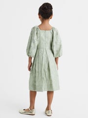 Reiss Sage Thea 4-9 yrs Jacquard Puff Sleeve Dress - Image 5 of 6
