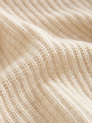 Neutral Co-ord 30% Wool Ribbed Bolero Cardigan - Image 6 of 6