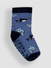 JoJo Maman Bébé Navy 3-Pack Shark Socks - Image 3 of 4