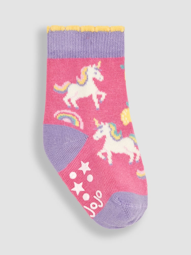 JoJo Maman Bébé Light Pink 3-Pack Unicorn Socks - Image 2 of 4