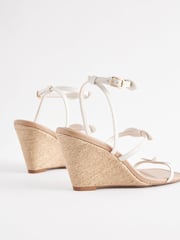 White Forever Comfort Bow Square Toe Wedges - Image 4 of 6