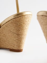 Gold Forever Comfort Bow Square Toe Wedges - Image 7 of 9