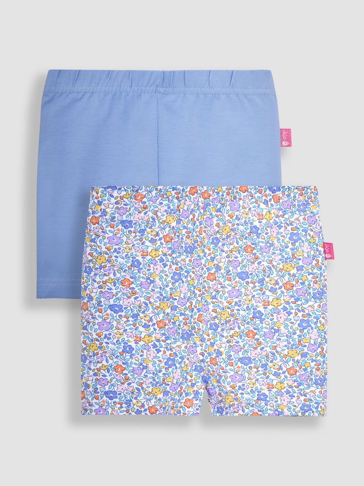 JoJo Maman Bébé Purple Ditsy & Lilac 2-Pack Shorts - Image 1 of 4