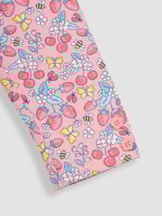 JoJo Maman Bébé Pink Strawberry Garden Floral & Blue 2-Pack Leggings - Image 5 of 7