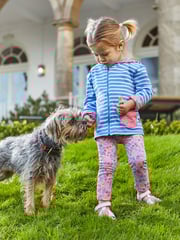 JoJo Maman Bébé Pink Strawberry Garden Floral & Blue 2-Pack Leggings - Image 6 of 7