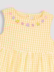 JoJo Maman Bébé Yellow Guinea Pig Appliqué Gingham Summer Dress - Image 2 of 3