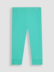 JoJo Maman Bébé Duck Egg Blue & Coral Pink 2-Pack Rib Leggings - Image 3 of 6