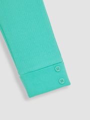 JoJo Maman Bébé Duck Egg Blue & Coral Pink 2-Pack Rib Leggings - Image 5 of 6