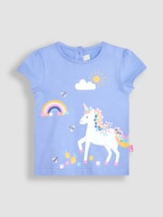 JoJo Maman Bébé Lilac Purple Unicorn & Pink 2-Pack T-Shirts - Image 4 of 6