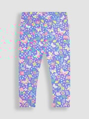JoJo Maman Bébé Periwinkle Purple Butterfly Floral & Pink 2-Pack Leggings - Image 2 of 5