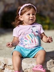 JoJo Maman Bébé Pink Apple & Duck Egg Blue 2-Pack Pretty Shorts - Image 2 of 6