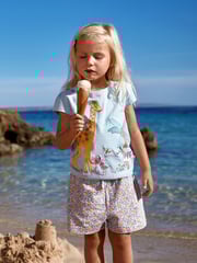 JoJo Maman Bébé Pink Apple & Duck Egg Blue 2-Pack Pretty Shorts - Image 3 of 6