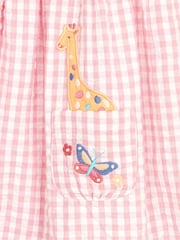 JoJo Maman Bébé Pink Jungle Appliqué Gingham Summer Dress - Image 4 of 4