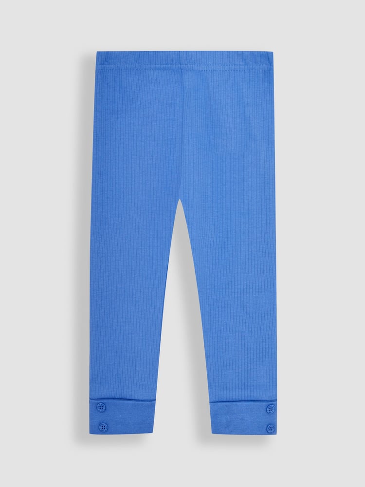 JoJo Maman Bébé Blue & Raspberry Pink 2-Pack Rib Leggings - Image 3 of 3