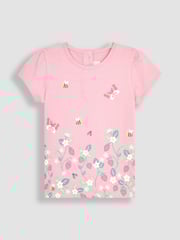 JoJo Maman Bébé Pink Strawberry Garden & Yellow 2-Pack T-Shirts - Image 2 of 3