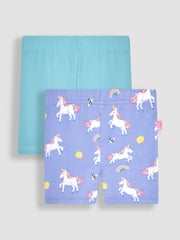 JoJo Maman Bébé Lilac 2-Pack Unicorn Shorts - Image 1 of 4