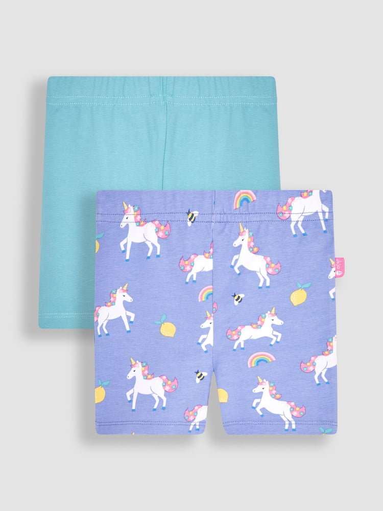 JoJo Maman Bébé Lilac 2-Pack Unicorn Shorts - Image 1 of 4