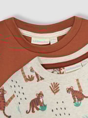 JoJo Maman Bébé Natural Tigers 2-Pack Pocket T-Shirts - Image 4 of 4
