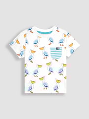JoJo Maman Bébé White Pelican 2-Pack Pocket T-Shirts - Image 2 of 3