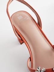 Orange Forever Comfort® Jewel Flowers Block Heel Sandals - Image 11 of 11