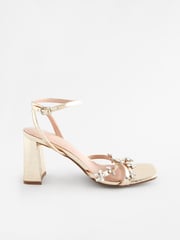 Gold Forever Comfort® Jewel Flowers Block Heel Sandals - Image 2 of 9