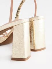 Gold Forever Comfort® Jewel Flowers Block Heel Sandals - Image 6 of 9