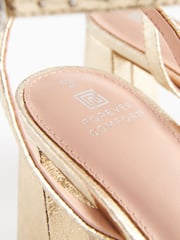Gold Forever Comfort® Jewel Flowers Block Heel Sandals - Image 8 of 9