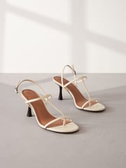 Bone Print Signature Leather Toe Post Heeled Sandals - Image 1 of 6