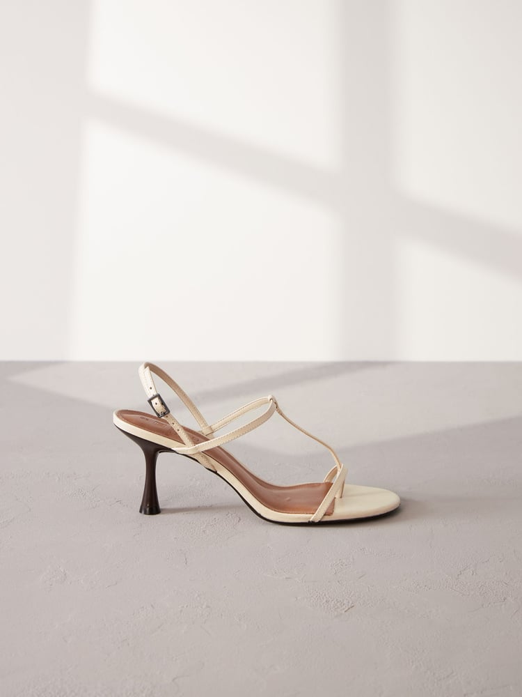 Bone Print Signature Leather Toe Post Heeled Sandals - Image 2 of 6