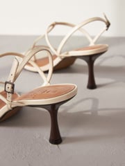 Bone Print Signature Leather Toe Post Heeled Sandals - Image 4 of 6
