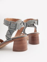 Blue Forever Comfort® Leather Low Block Heel Sandals - Image 3 of 6