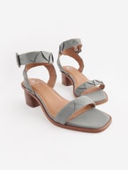 Blue Forever Comfort® Leather Low Block Heel Sandals - Image 4 of 6