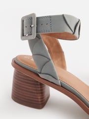 Blue Forever Comfort® Leather Low Block Heel Sandals - Image 6 of 6