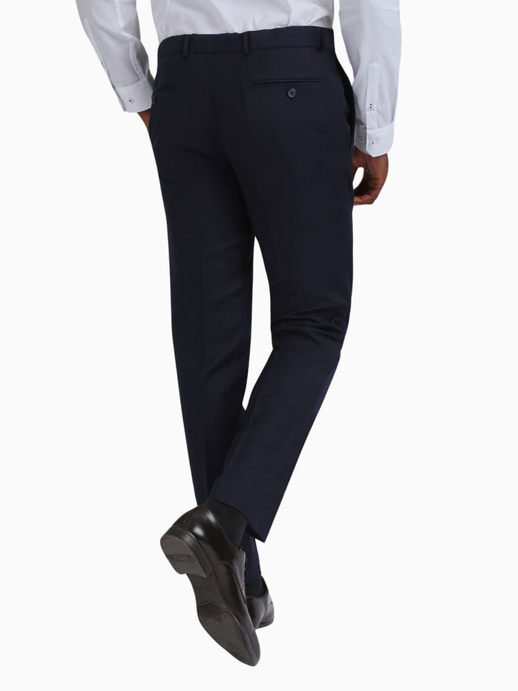 Ted Baker Tailoring Blue Slim Fit Tuxedo Trousers - Image 2 of 3