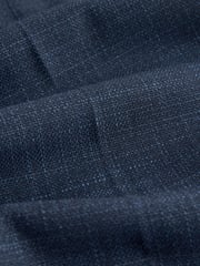 Navy Blue Regular Fit Textured Side Adjuster Trousers - Image 10 of 10