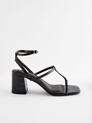 Black Forever Comfort® Toe Post Block Heel Sandals - Image 2 of 6